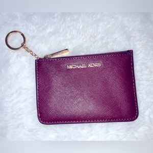 MICHAEL KORS keychain wallet , burgundy